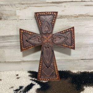 Intricately Carved ceramic Cross
